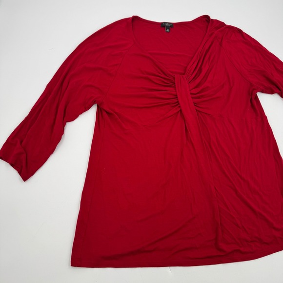 Talbots Women's Red Long Sleeve Twist Front Top‎ Blouse - Picture 2 of 8